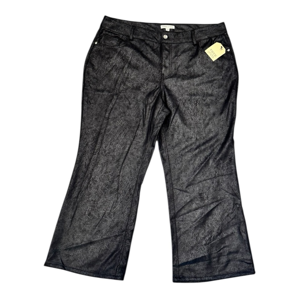 Frye and Co. Pants Women Size 20W Bootcut/Flare Velvet Like Glossy Black Velour